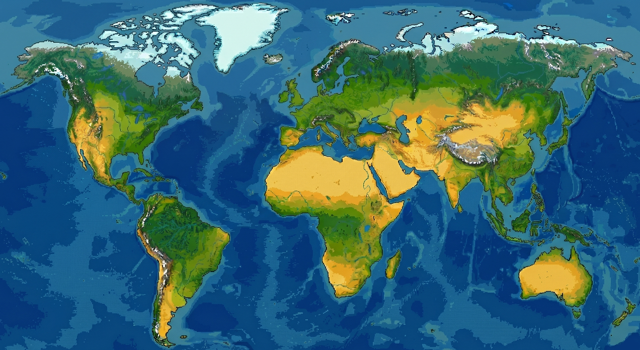 Carte du monde pixel-art avec les pays visités